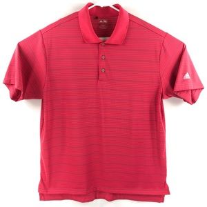 Adidas Golf Short Sleeve Polo Shirt in Red w/Gray Stripes